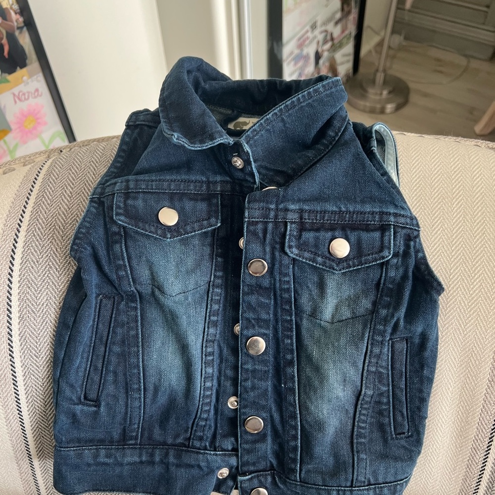 Denim Vest with Silver Buttons